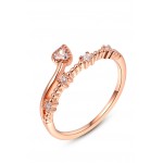Pure Heart CZ Crystal Rose Gold Ring